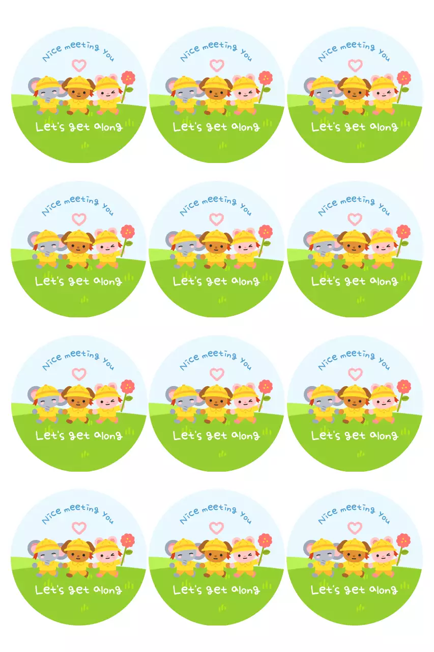 Green and cute sticker event