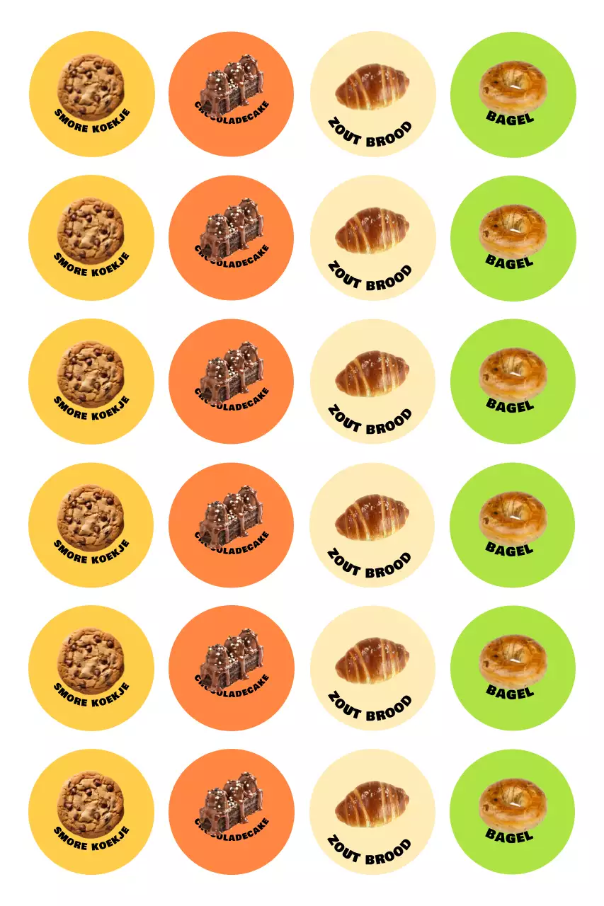 Gele eenvoudige bakkerijsticker