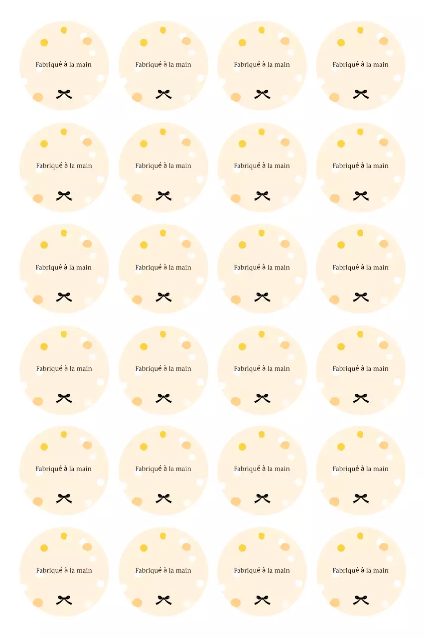 Autocollants simples faits main beiges