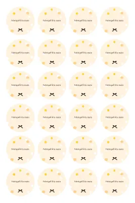 Autocollants simples faits main beiges