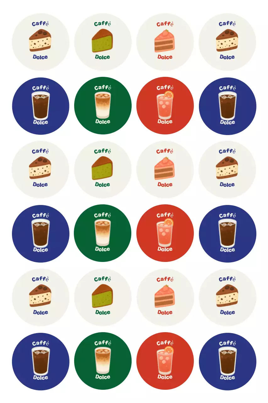 Adesivo semplice per caffè beige