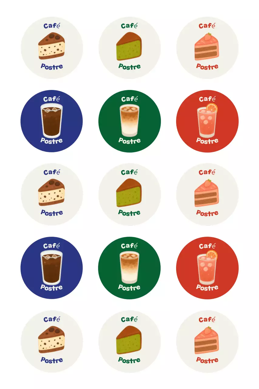 Pegatina de postre simple beige