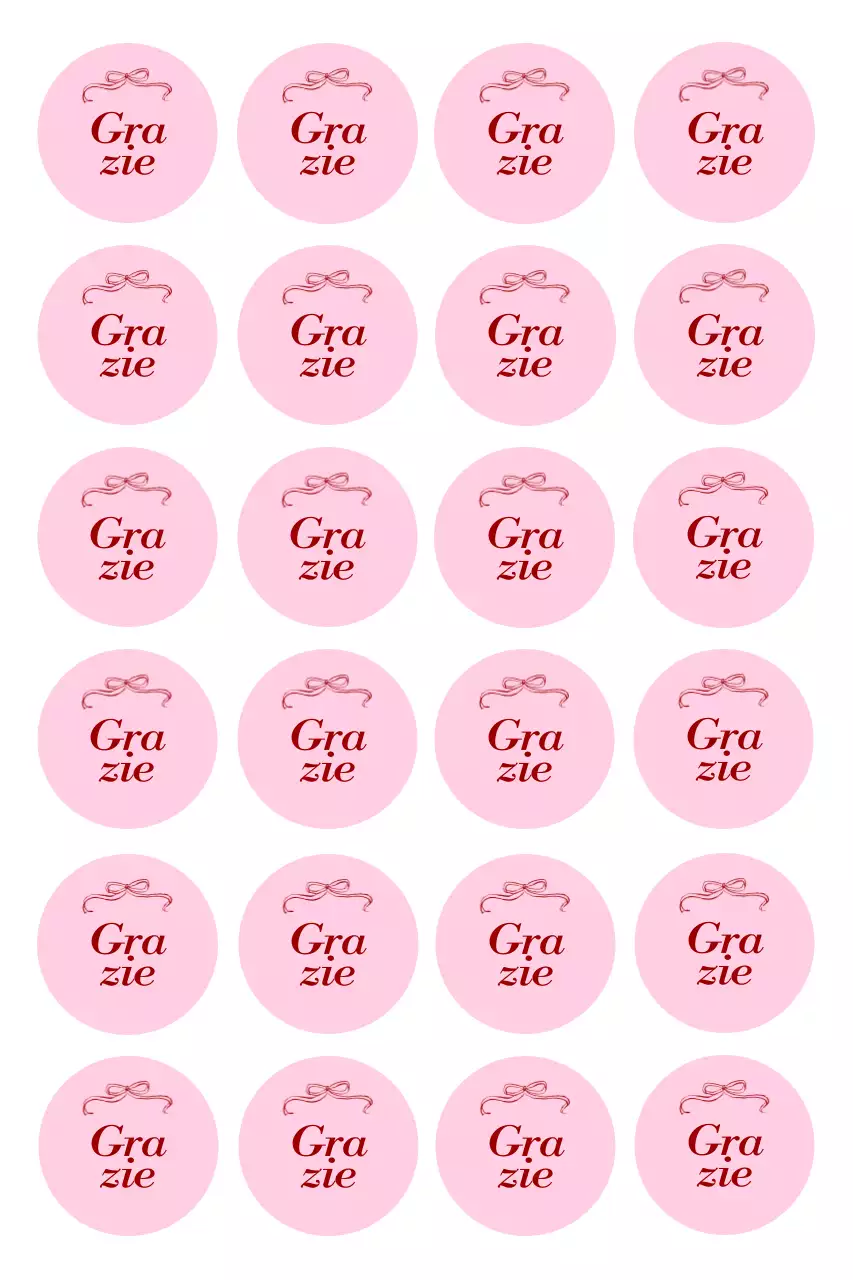 Adesivo rosa semplice di ringraziamento