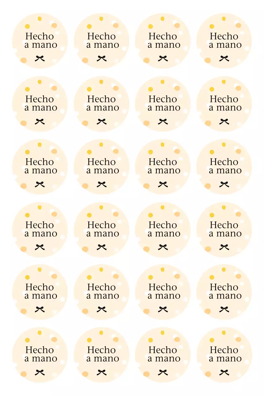 Pegatinas sencillas hechas a mano en color beige