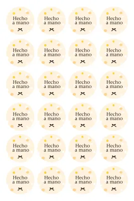 Pegatinas sencillas hechas a mano en color beige