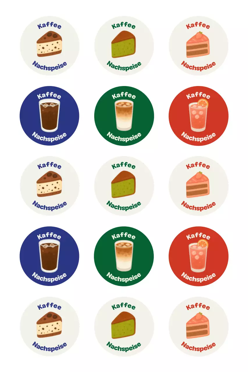 Beige einfacher Dessertaufkleber