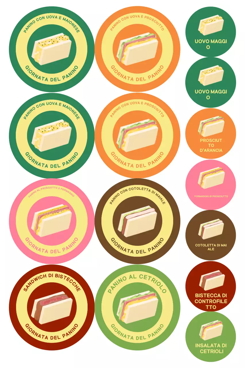 Adesivi colorati Pop Sandwich