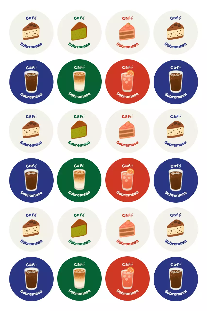 Adesivo de café simples bege