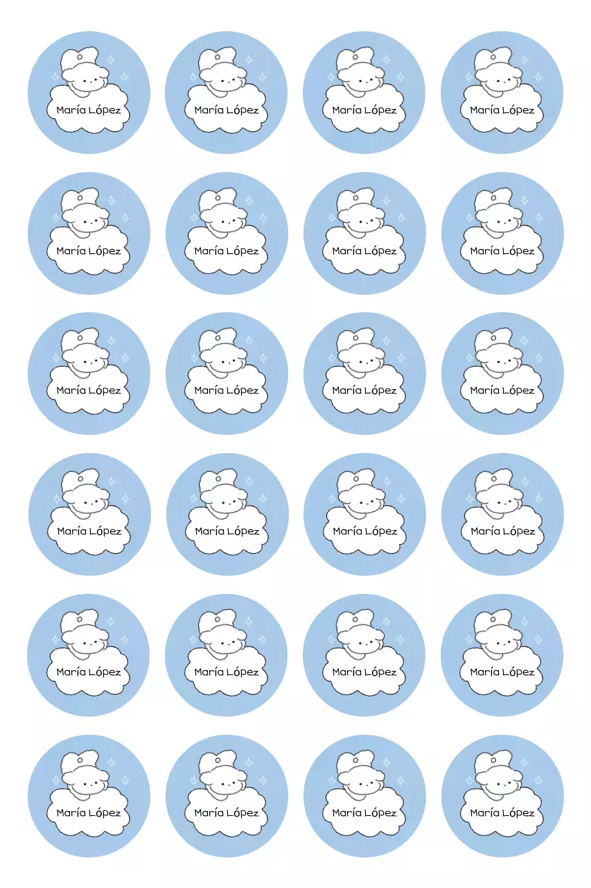 Linda frase adhesiva en color azul cielo