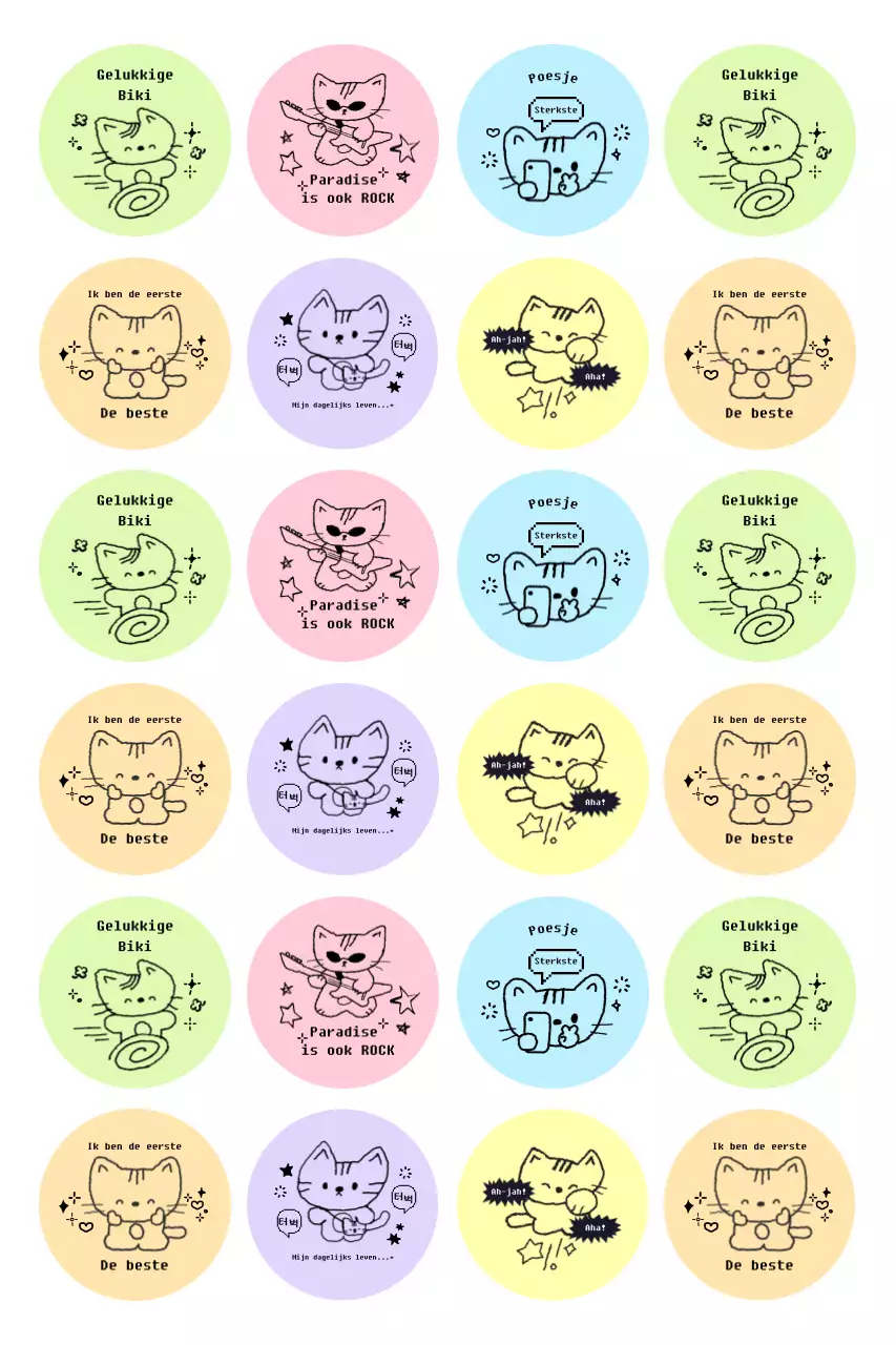 Groene schattige kattensticker