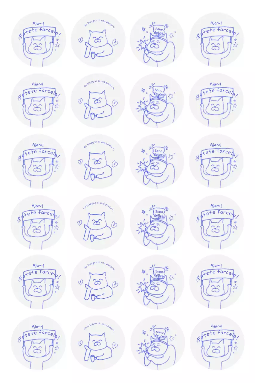 Adesivi viola e carini dei cartoni animati