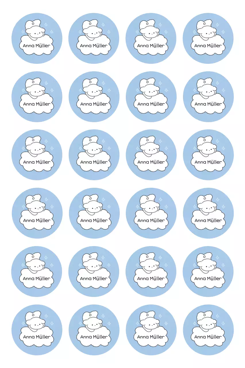 Himmelblauer süßer Aufkleber mit Spruch