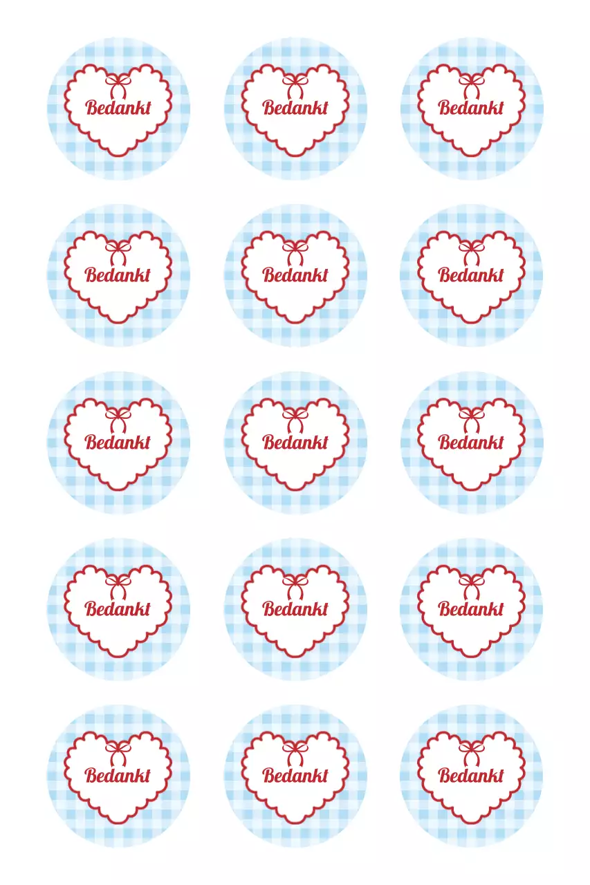 Hemelsblauwe eenvoudige bedanksticker