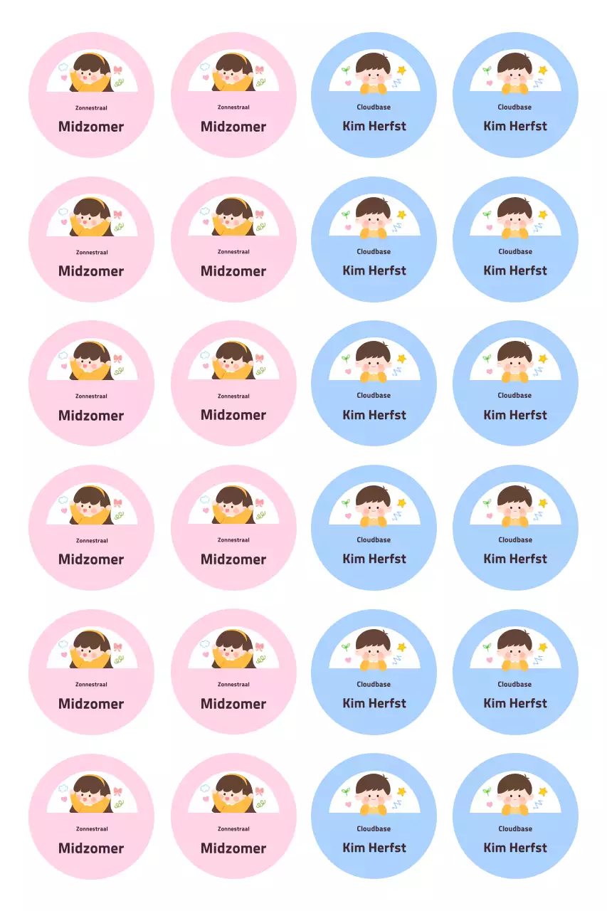 Blauwe schattige stickerartikelen