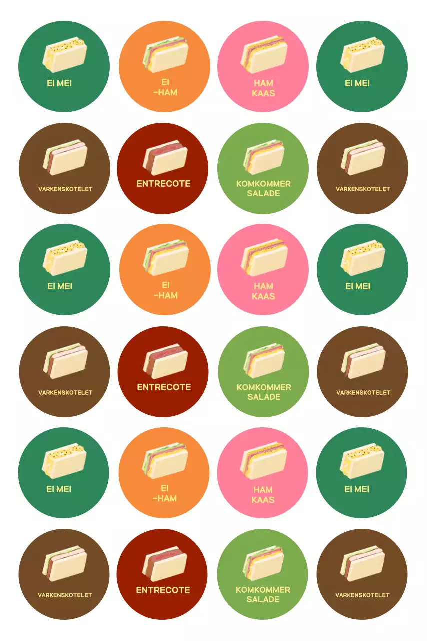 Groene eenvoudige sandwichsticker