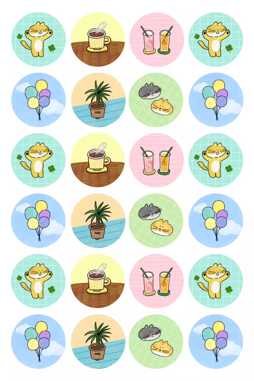 Blauwe schattige dierenstickers