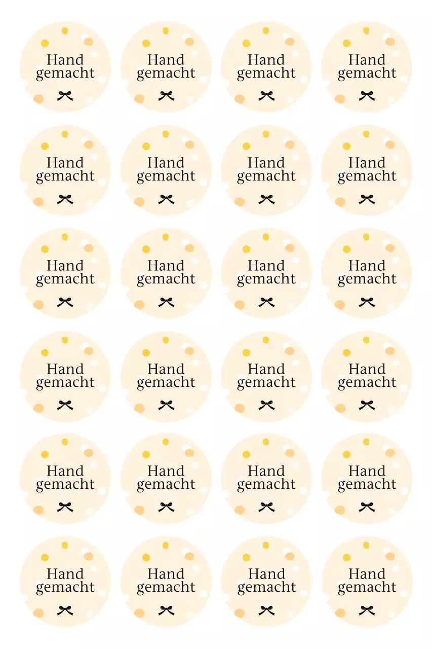 Beige einfache handgemachte Aufkleber