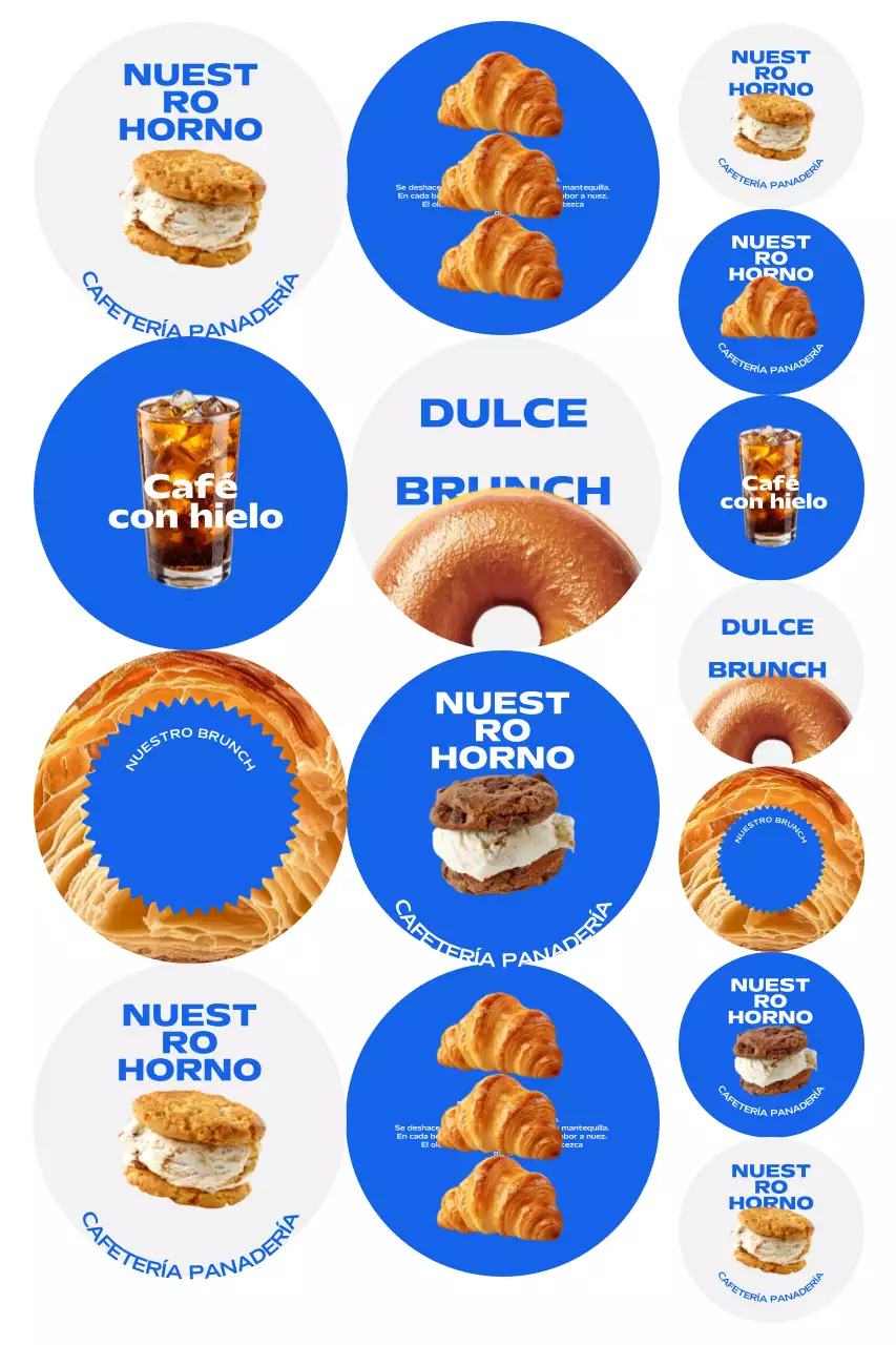 Promoción del menú de brunch moderno azul