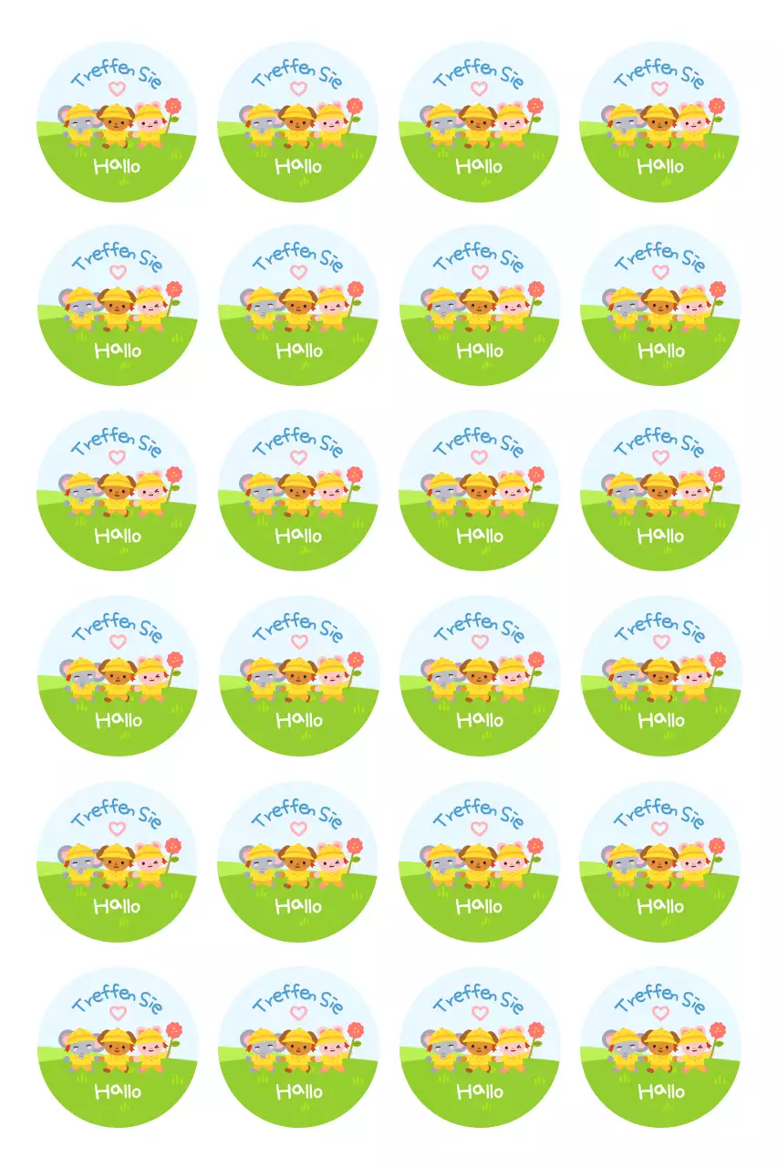 Grüne süße Kinderaufkleber