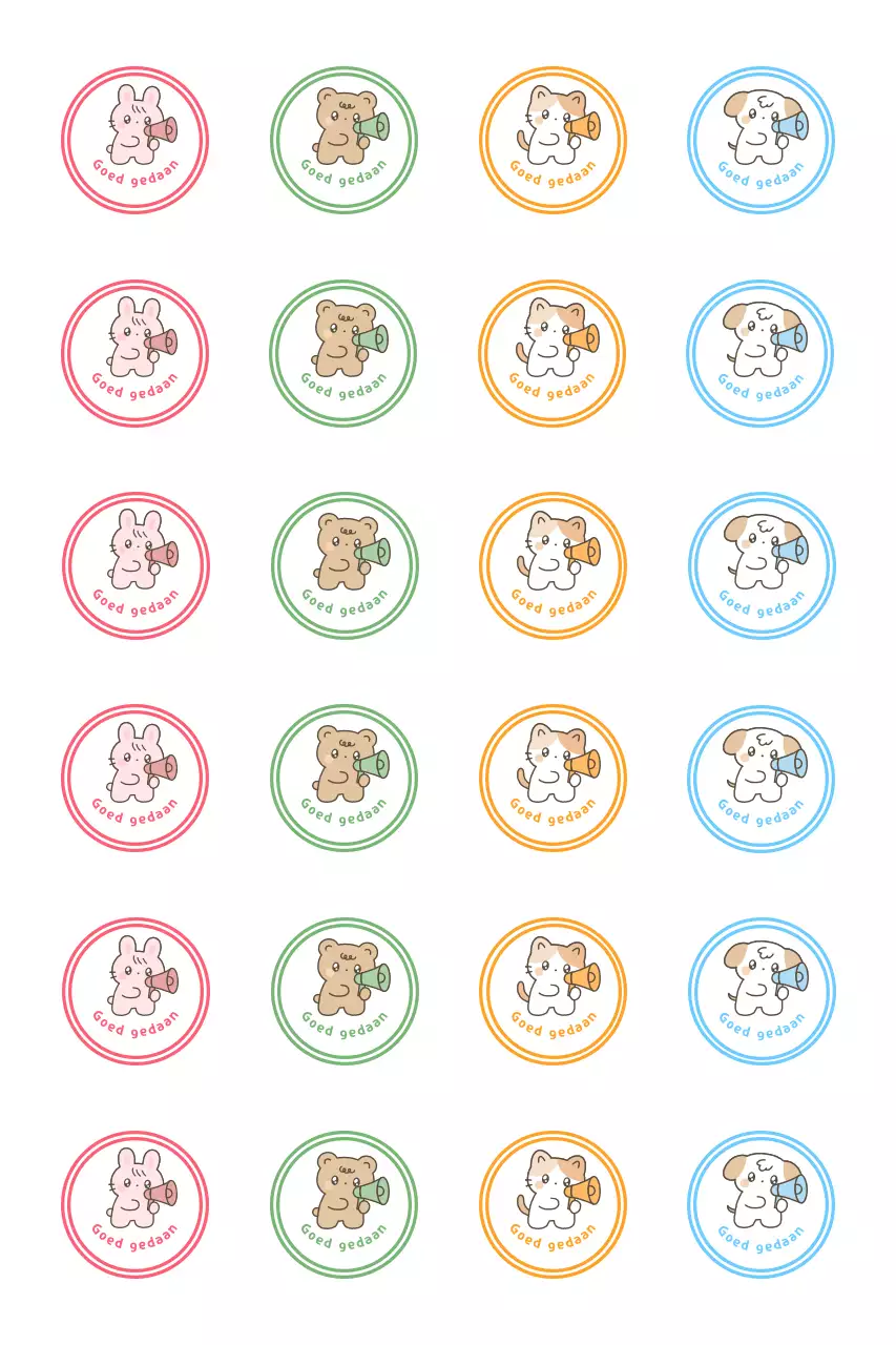 Kleurrijke en schattige dierenstickers