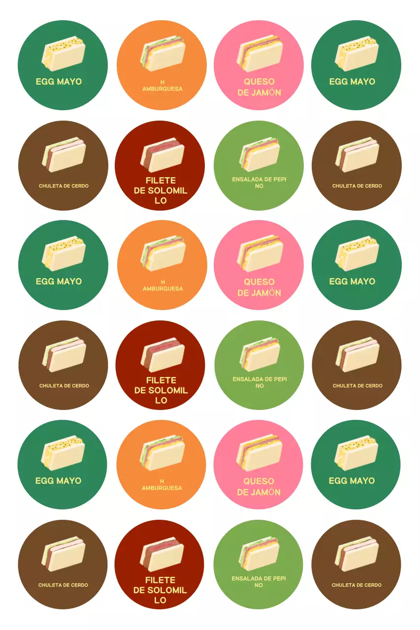 Pegatina de sándwich simple verde