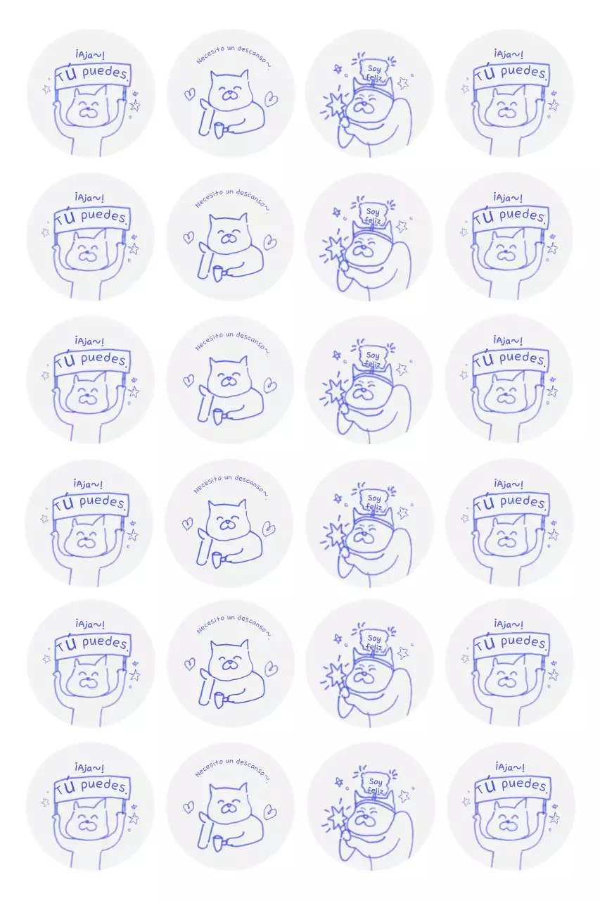 Pegatinas de dibujos animados moradas y lindas