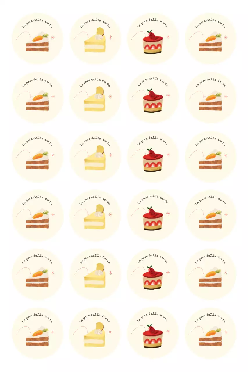 Adesivo beige per dessert carino