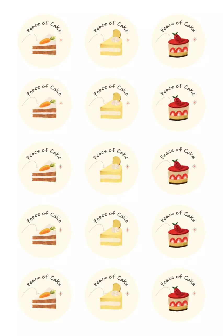 Beige Cute Dessert Sticker