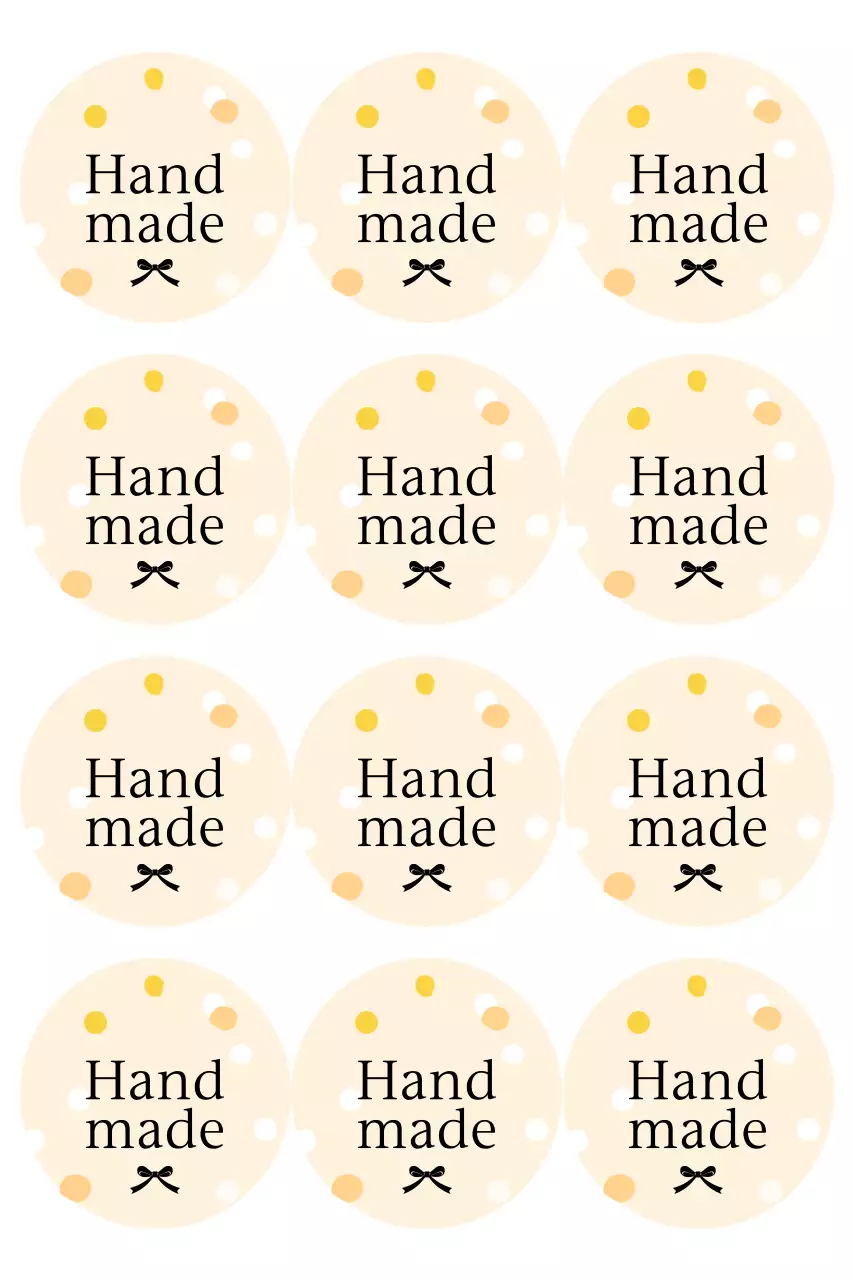 Beige Simple Handmade Stickers