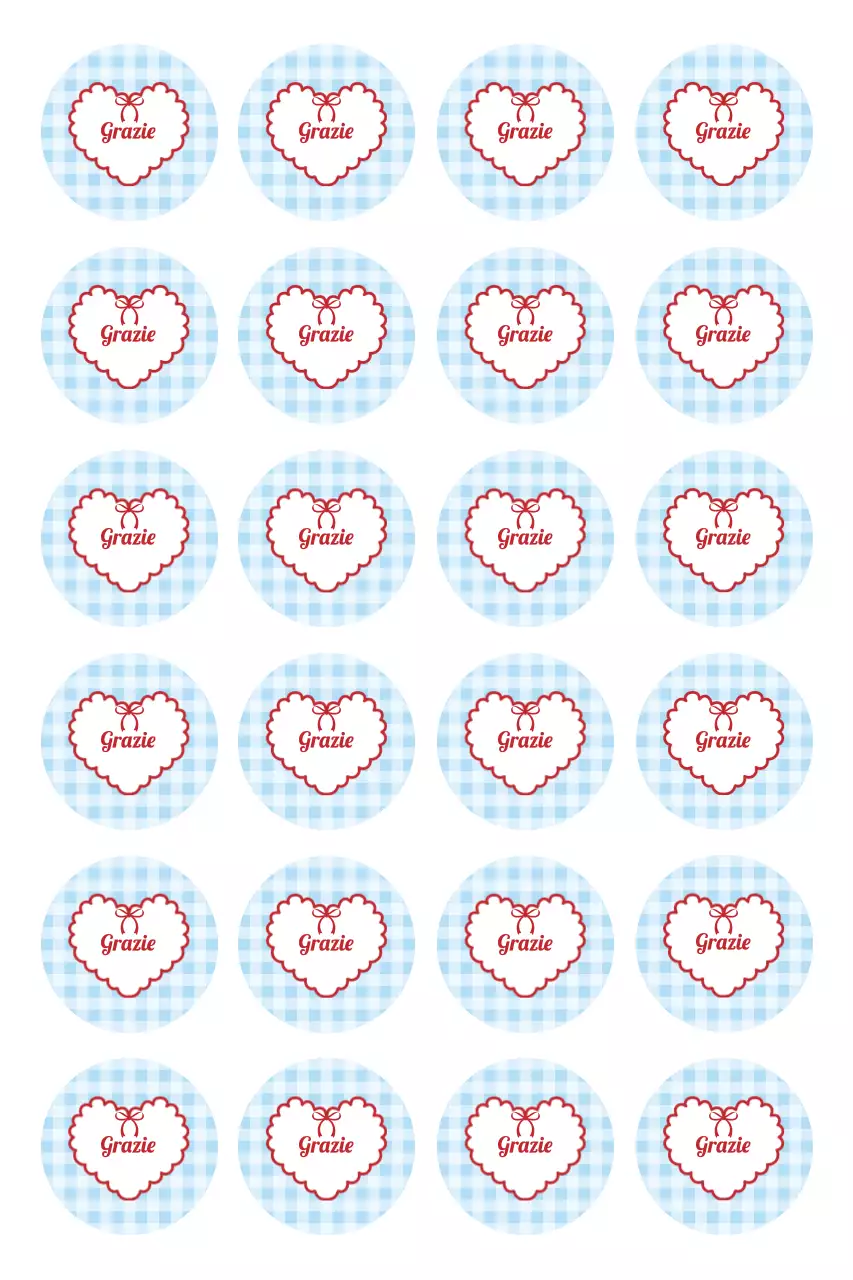 Cartolina di ringraziamento carina color azzurro cielo