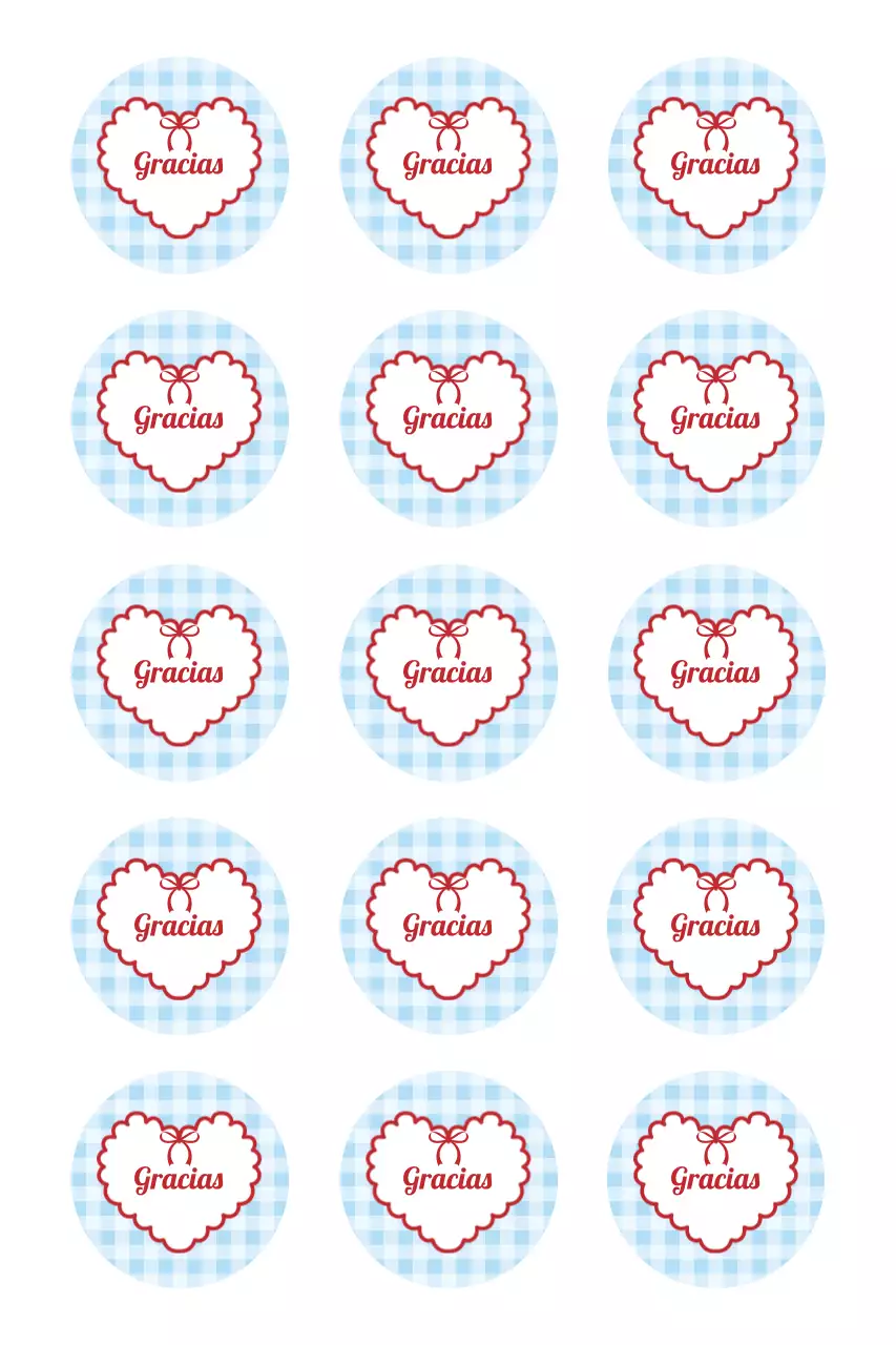 Pegatina de agradecimiento sencilla en color azul cielo