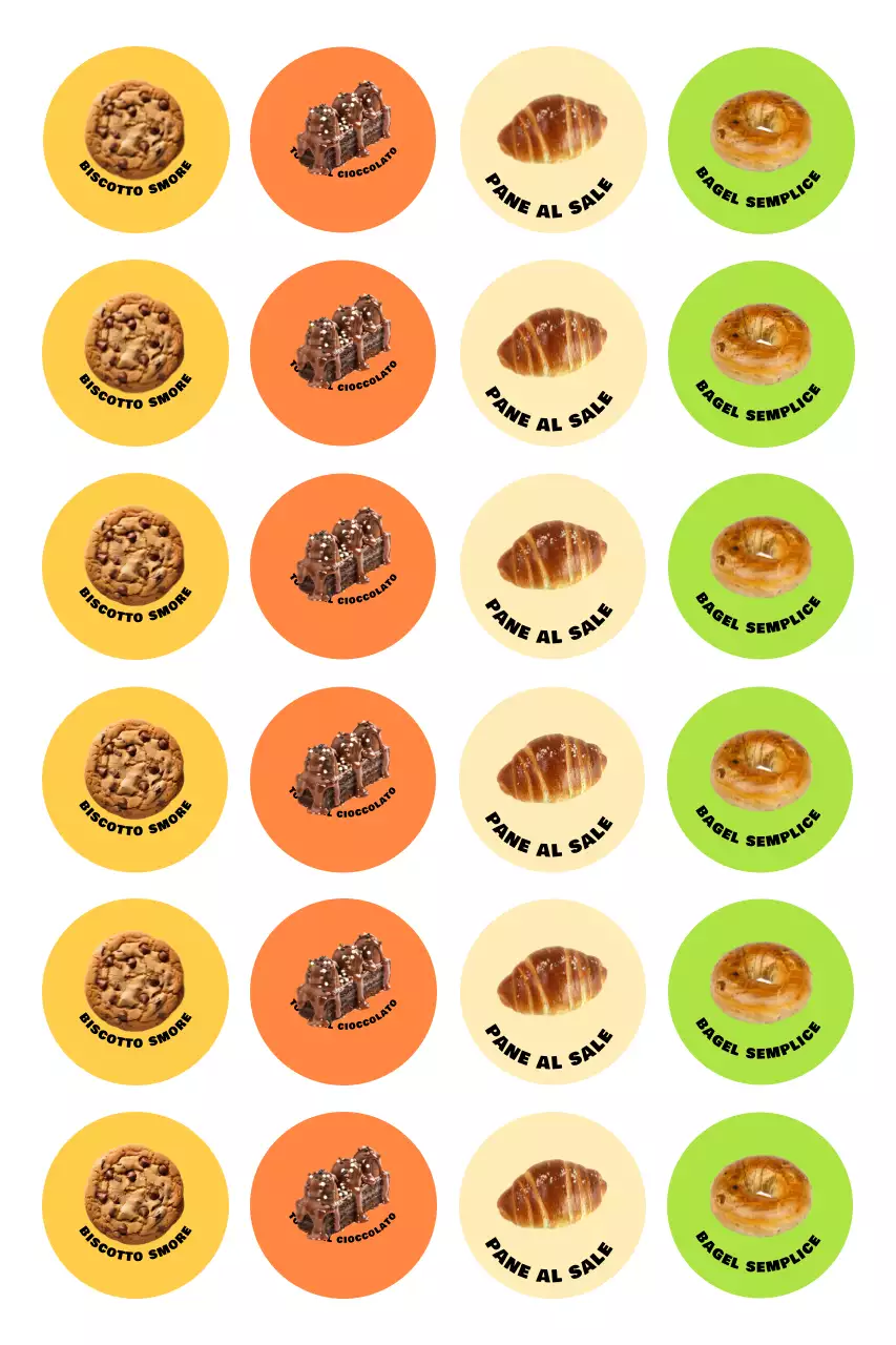 Adesivo semplice giallo per panetteria