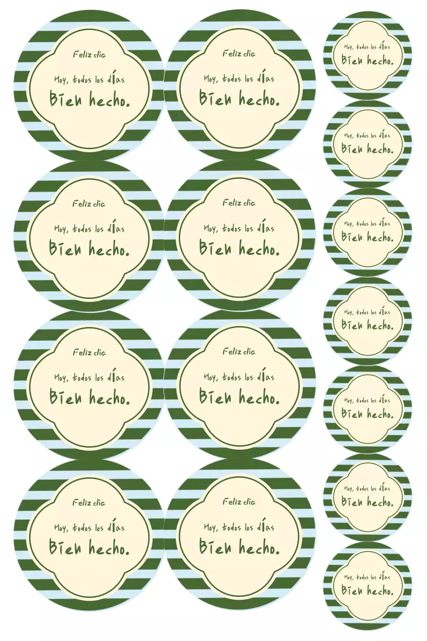 Pegatina verde con mensaje sencillo