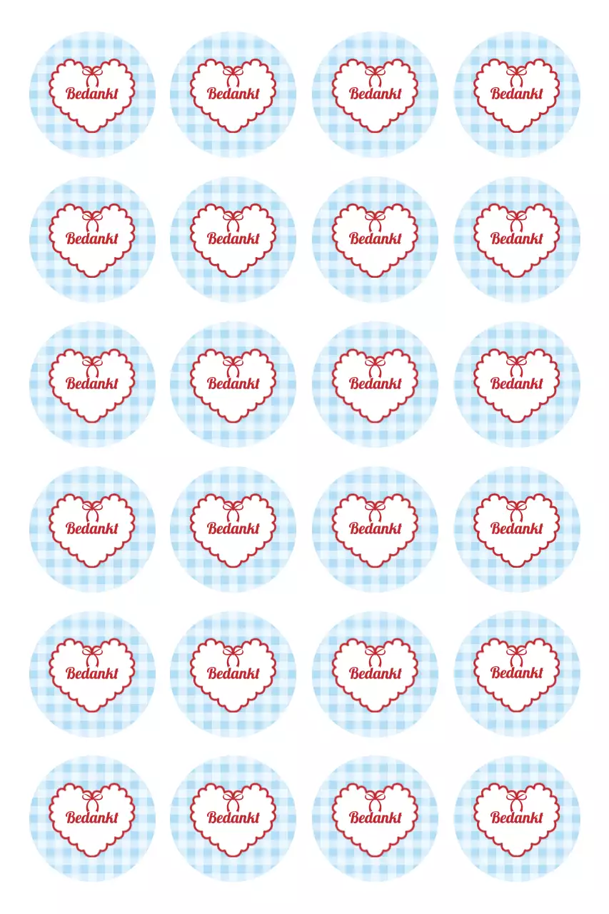 Hemelsblauwe schattige bedankkaart