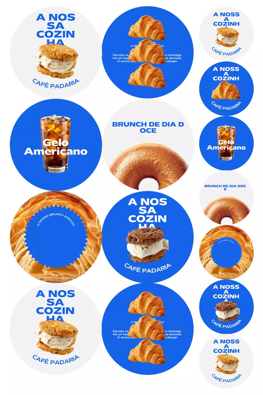 Promoção do Menu de Brunch Blue Modern