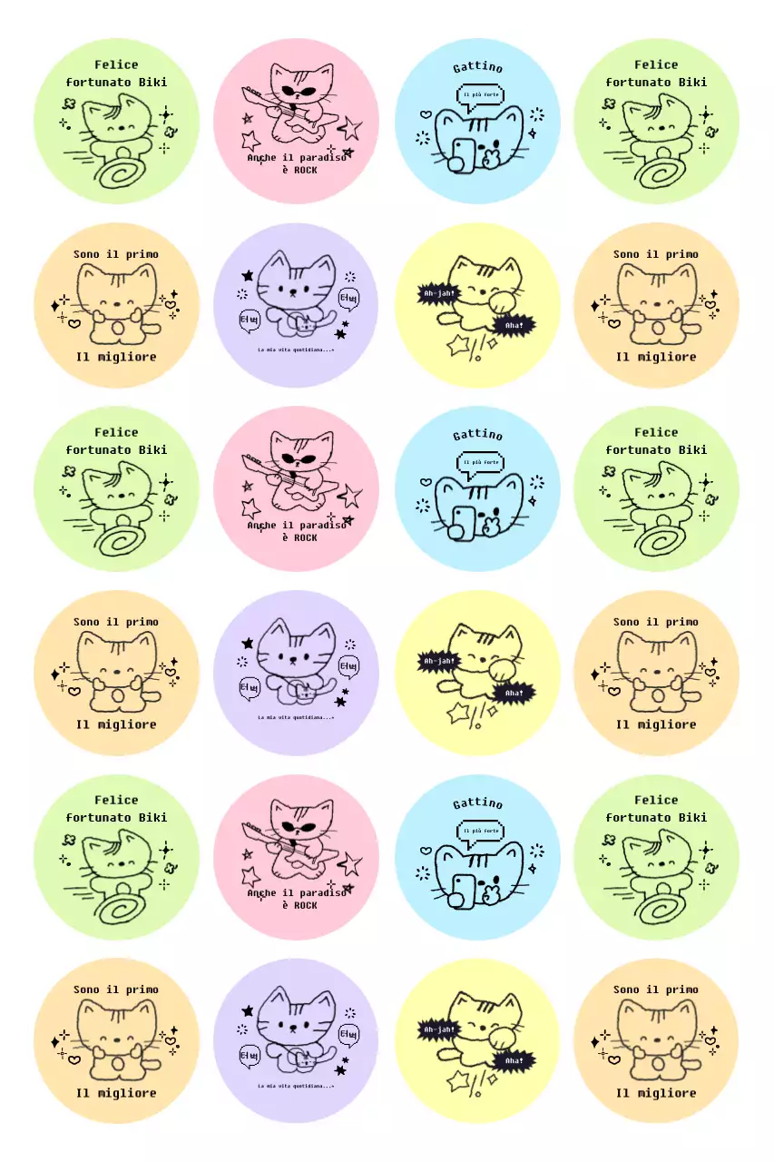Adesivo verde a forma di gatto carino