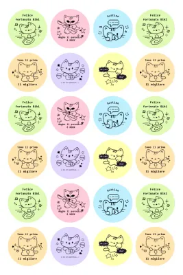 Adesivo verde a forma di gatto carino