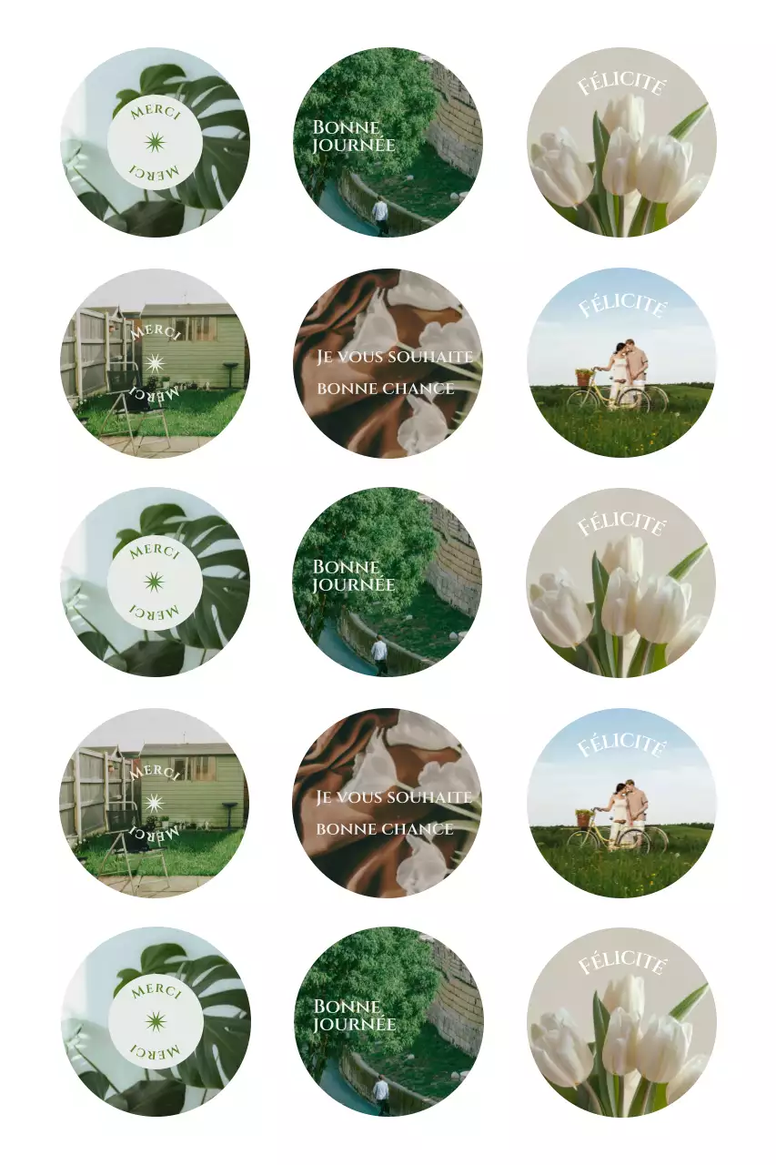 Autocollants simples beiges