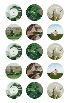 Autocollants simples beiges