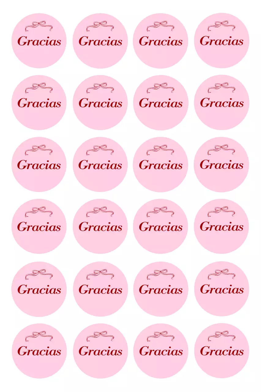 Pegatina de agradecimiento sencilla de color rosa