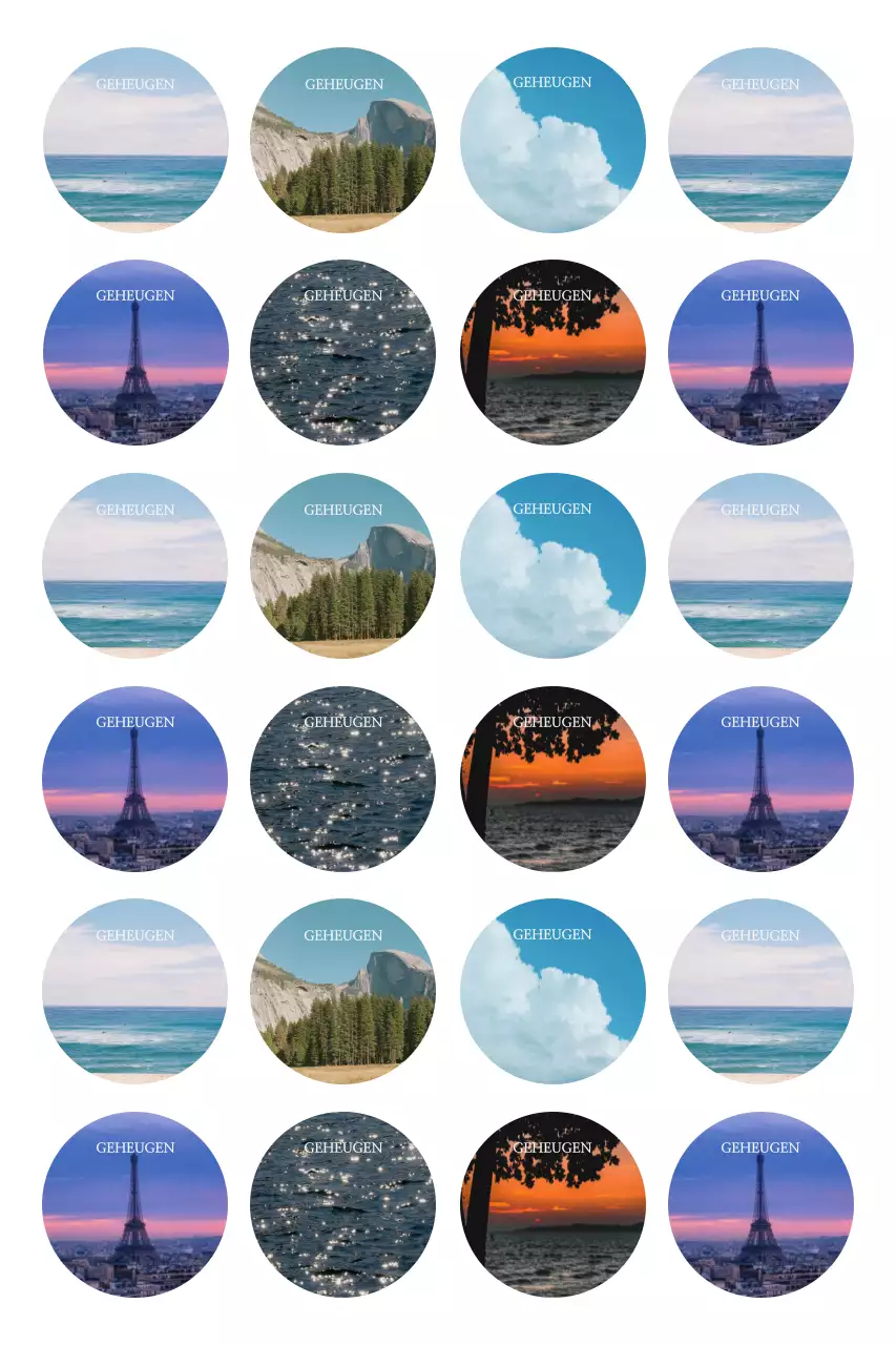 Hemelsblauwe eenvoudige fotoalbumsticker