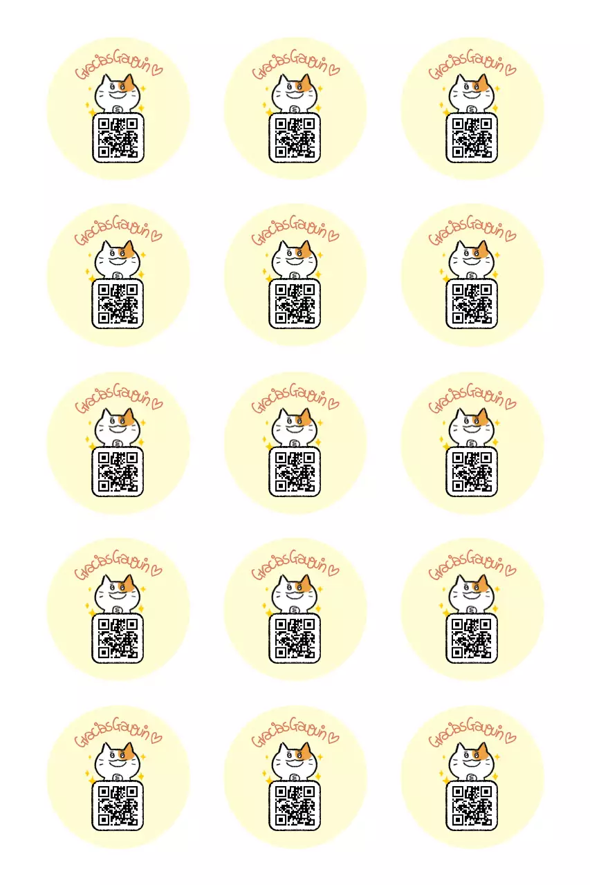 Pegatina de código QR amarilla y bonita