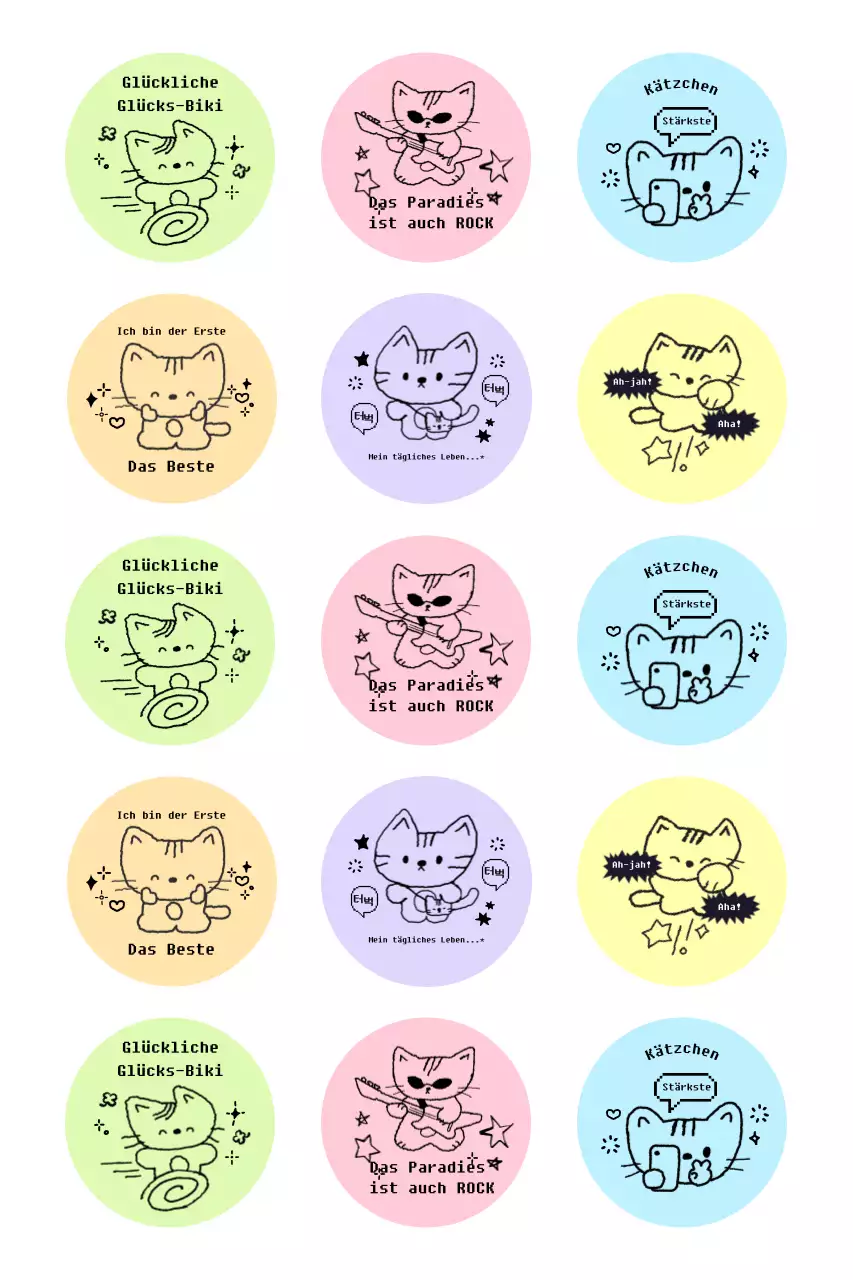 Grüne süße Aufkleberwaren