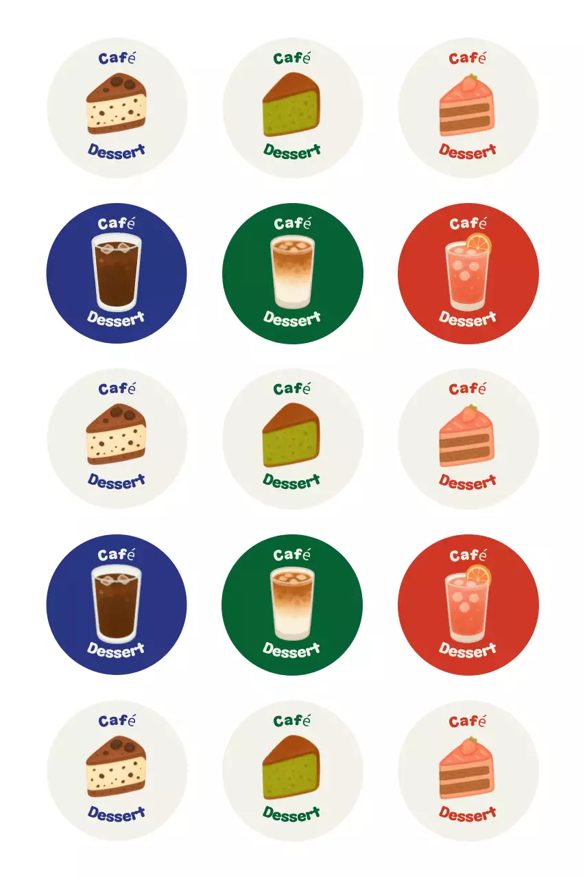 Autocollant dessert simple beige