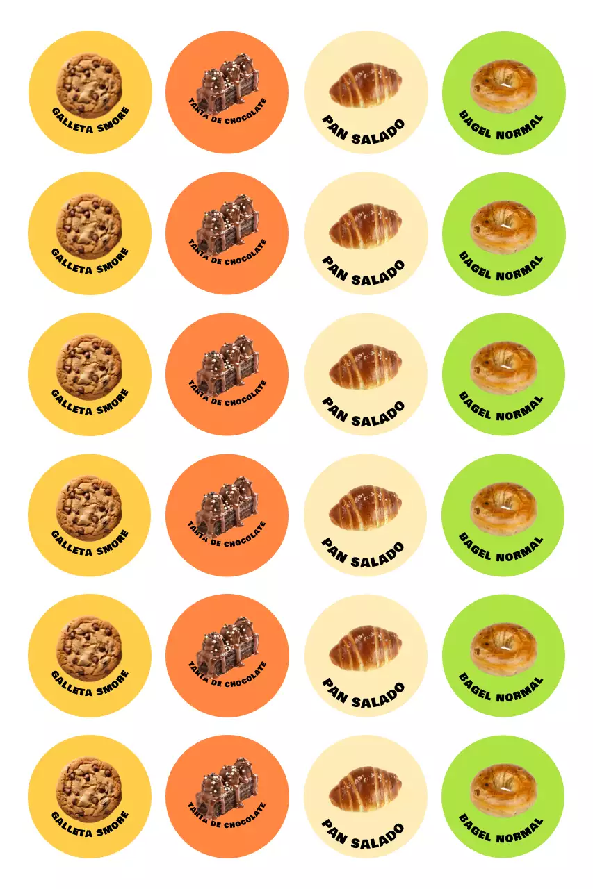 Pegatina amarilla de panadería sencilla