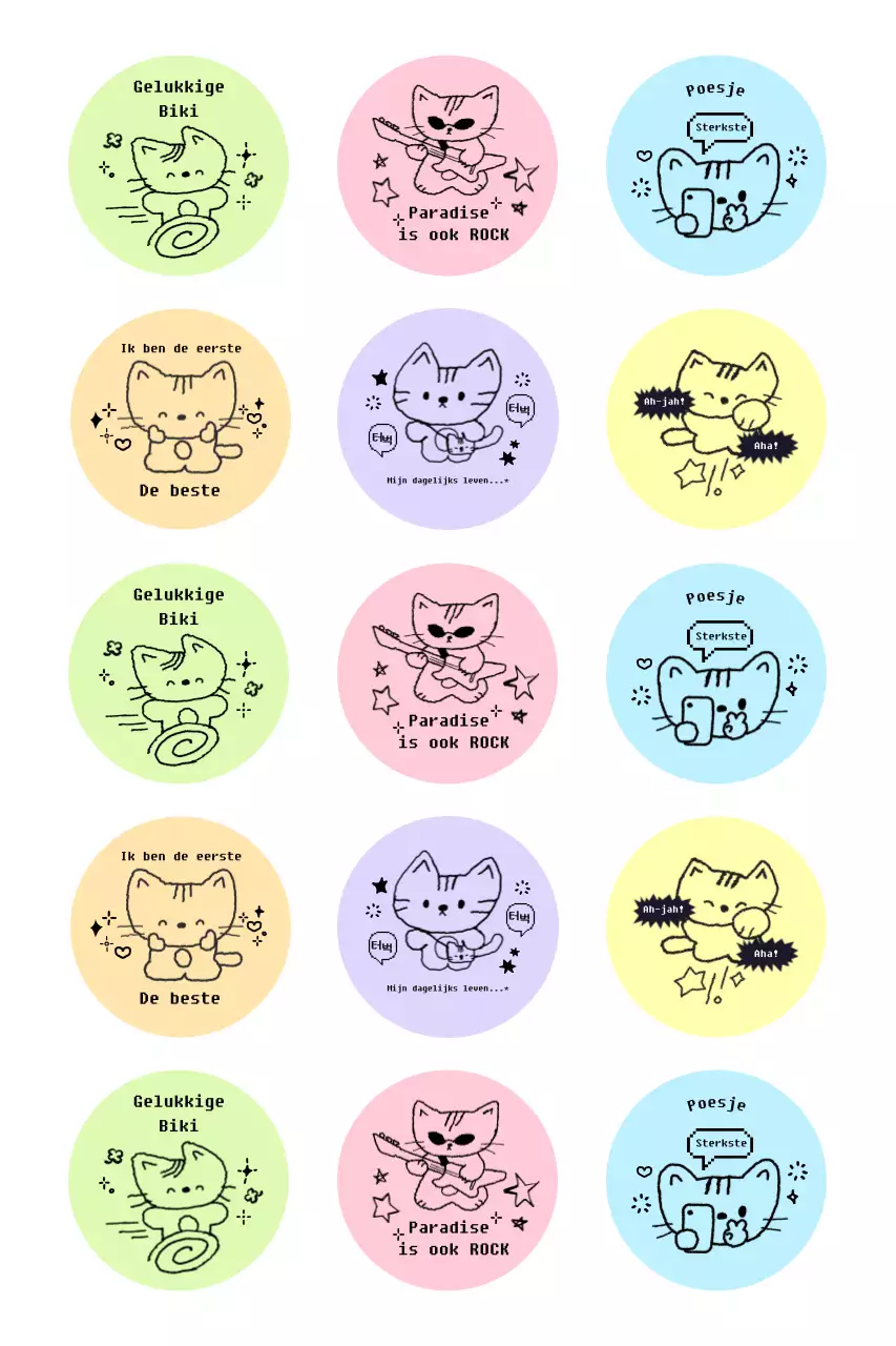 Groene schattige stickerartikelen