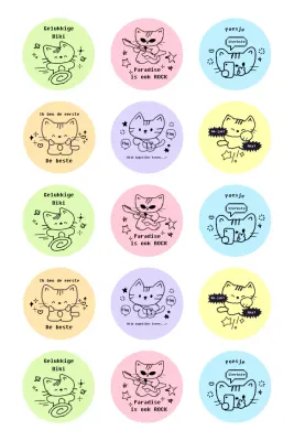 Groene schattige stickerartikelen