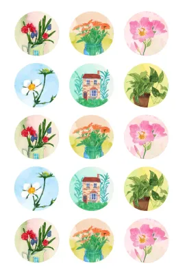 Lila süße Naturaufkleber