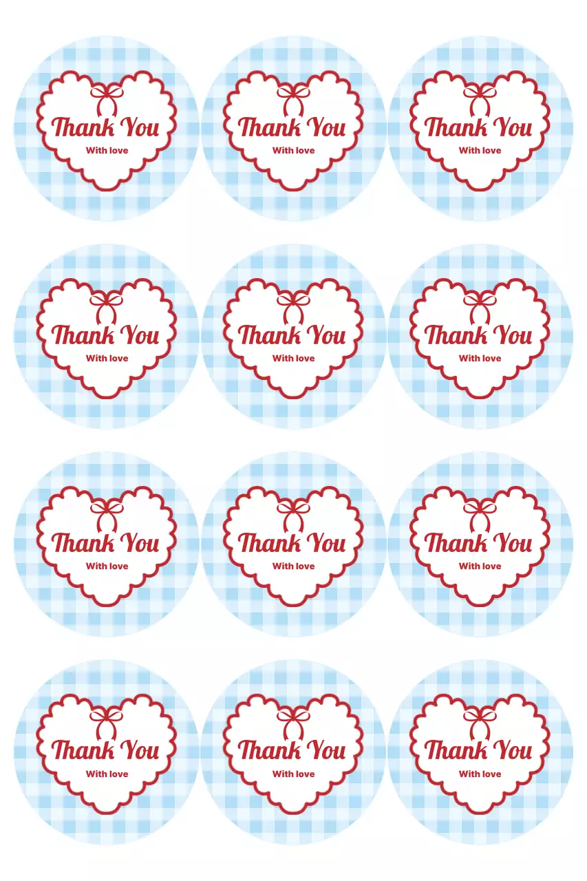 Sky Blue Simple Thank You Sticker