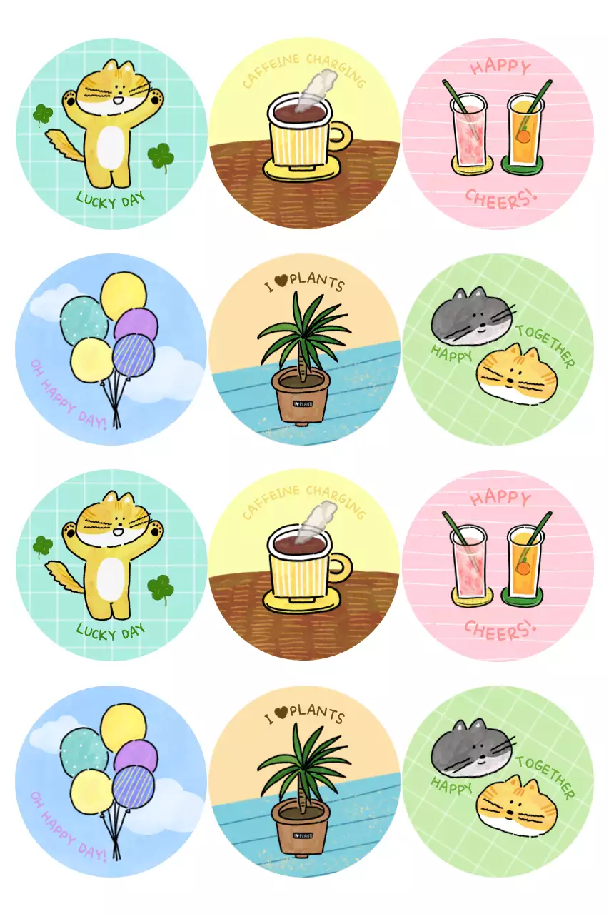 Blue cute sticker goods